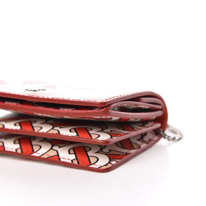Burberry Calfskin Monogram Jessie Chain Card Case Vermillion 7 of 12