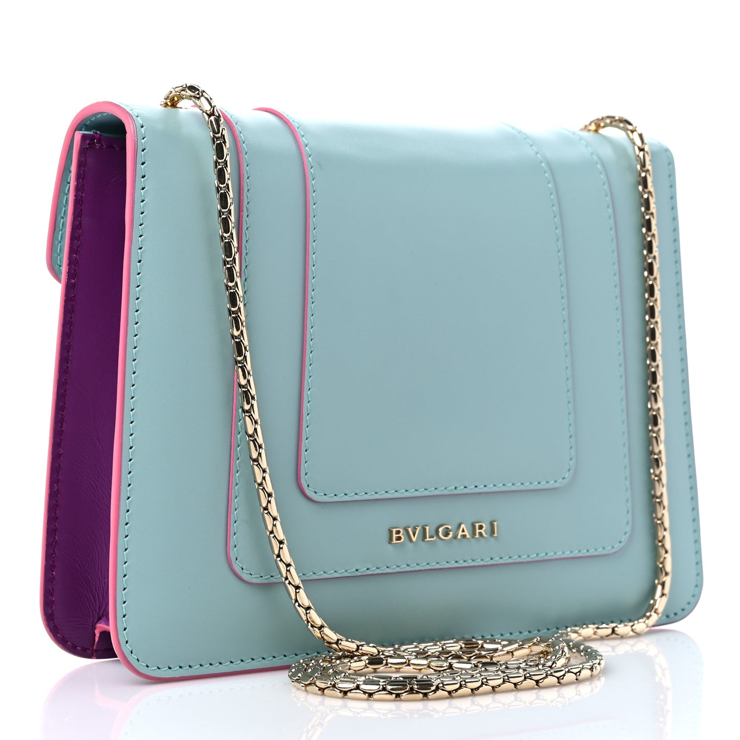 Calfskin Serpenti Forever Crossbody Bag Light Blue