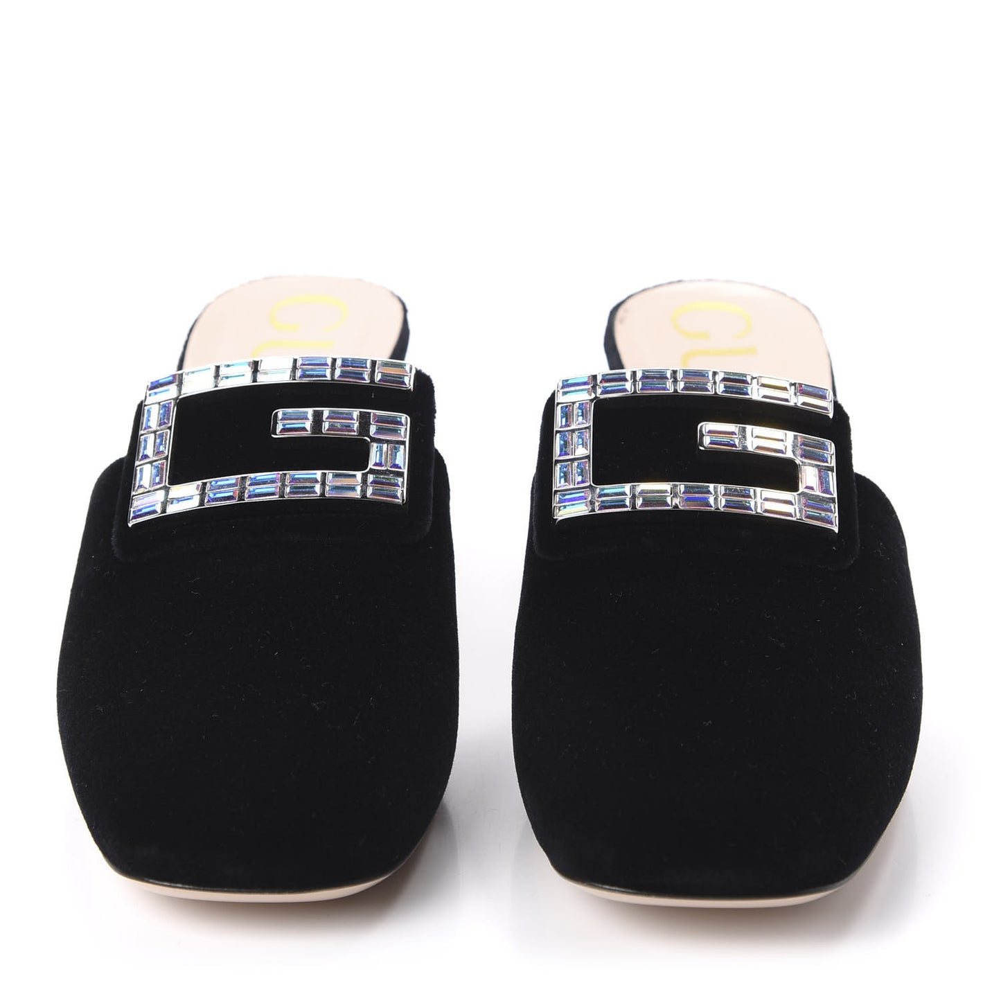 Velvet Crystal Square G Madelyn Mules 39 Black