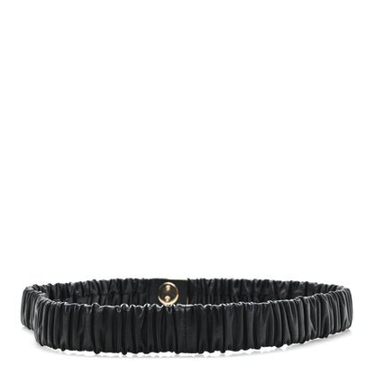 Chanel Lambskin Ruched Turn Lock CC Belt 80 32 Black 2 of 4