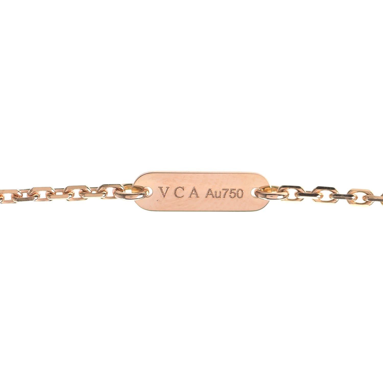 Van Cleef & Arpels 18K Rose Gold Diamond Pink Porcelain Vintage Alhambra Pendant Necklace 3 of 4