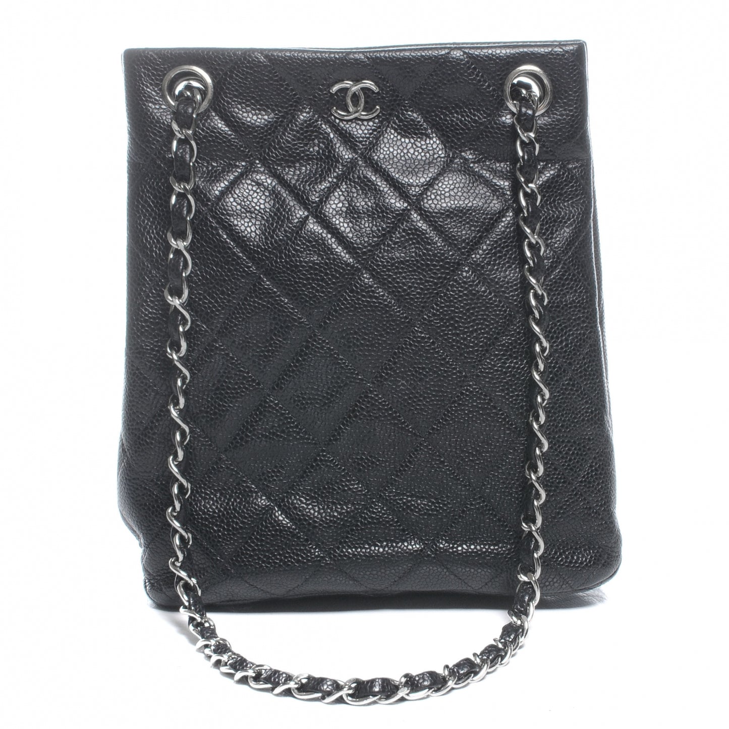 Caviar Quilted Shoulder Bag Black