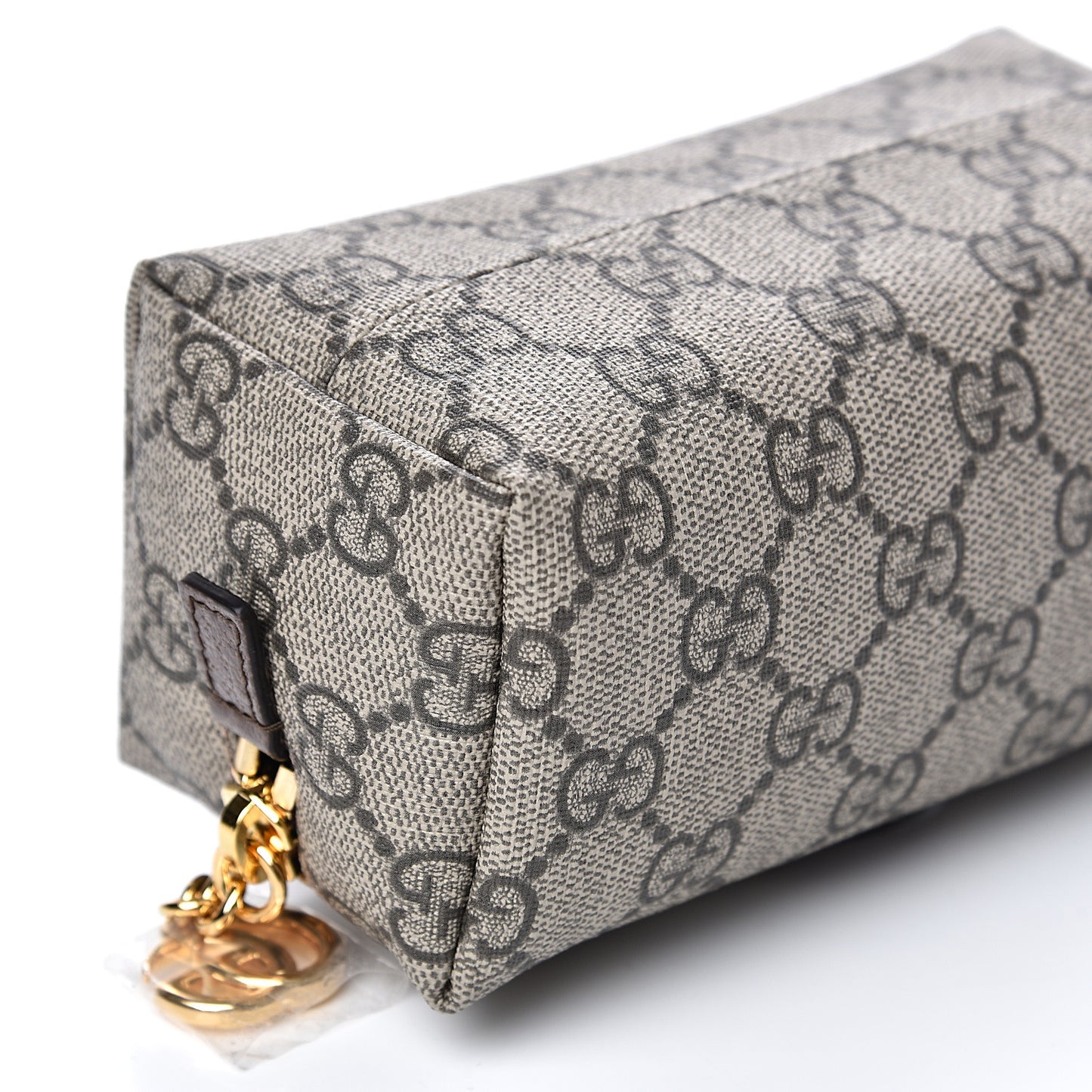 Soft GG Supreme Monogram Calfskin Small Ophidia Cosmetic Case Beige Ebony New Acero