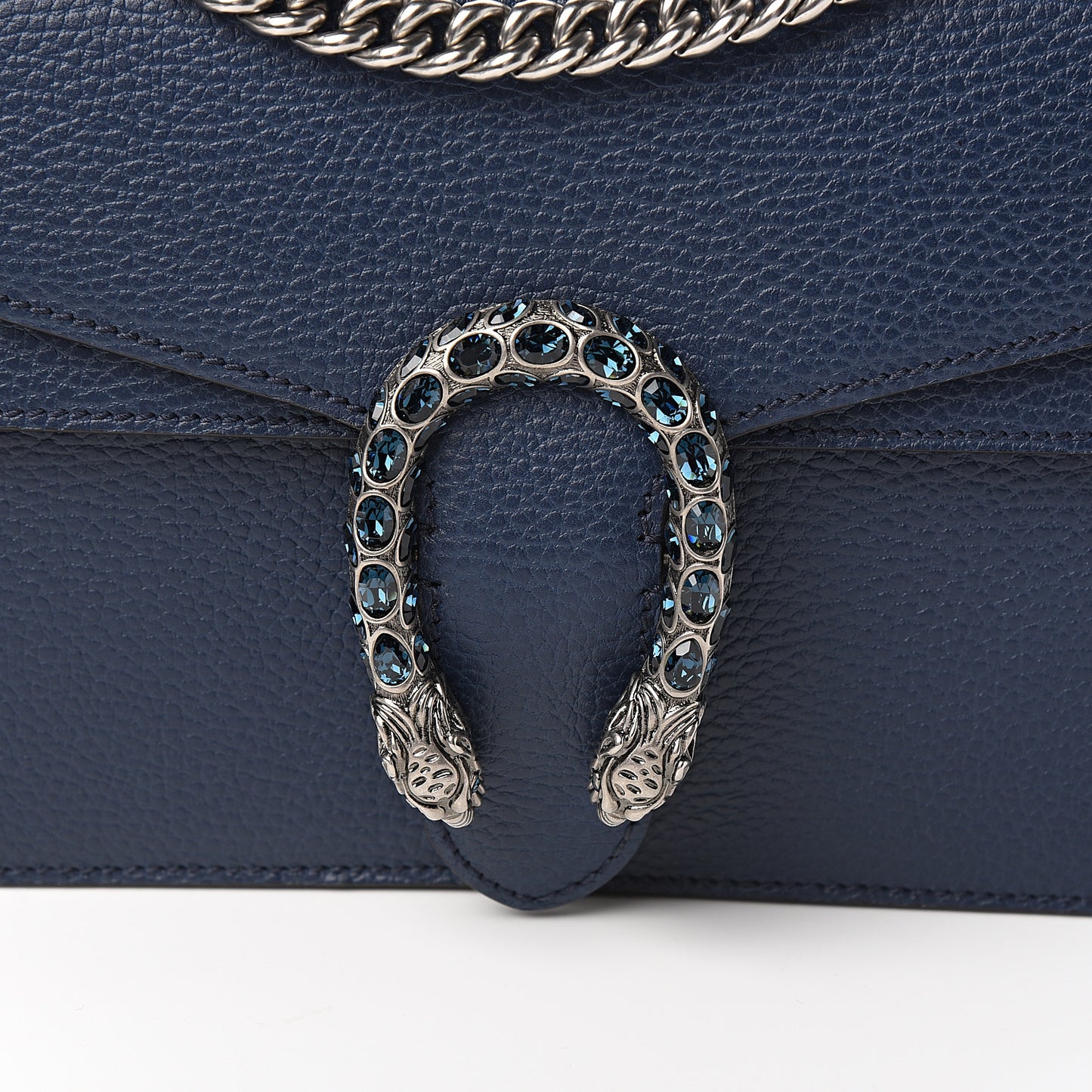 Dollar Calfskin Crystal Small Dionysus Shoulder Bag Blue Agata Montana Sapphire