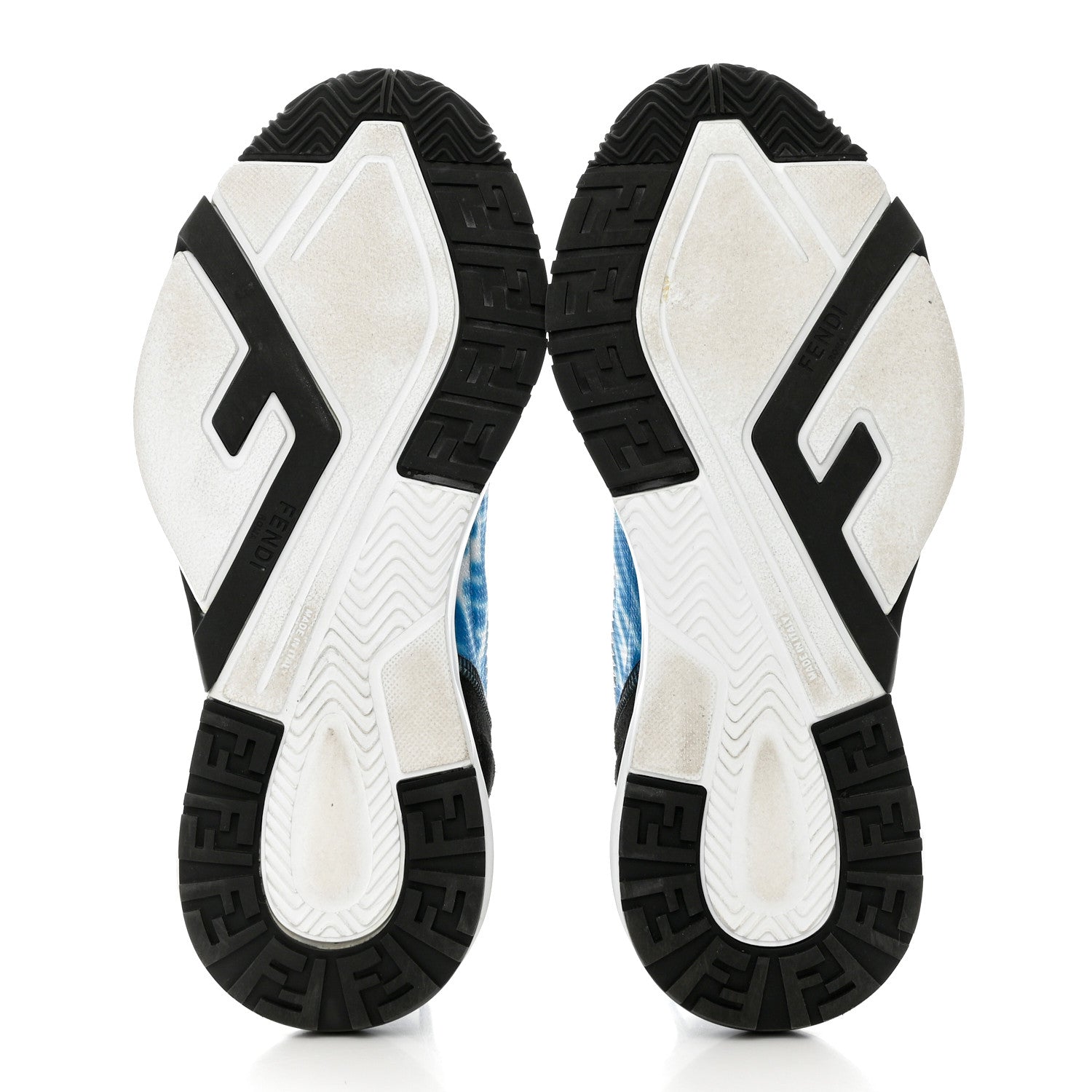 Fendi X SARAH COLEMAN Nylon Suede Lycra FF Vertigo Fendi Flow Low Top Sneakers 38.5 Transparent Cyber Blue 5 of 9