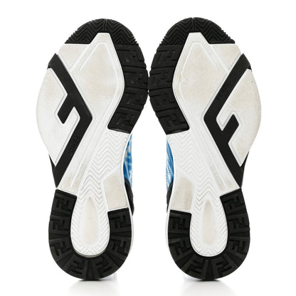 Fendi X SARAH COLEMAN Nylon Suede Lycra FF Vertigo Fendi Flow Low Top Sneakers 38.5 Transparent Cyber Blue 5 of 9