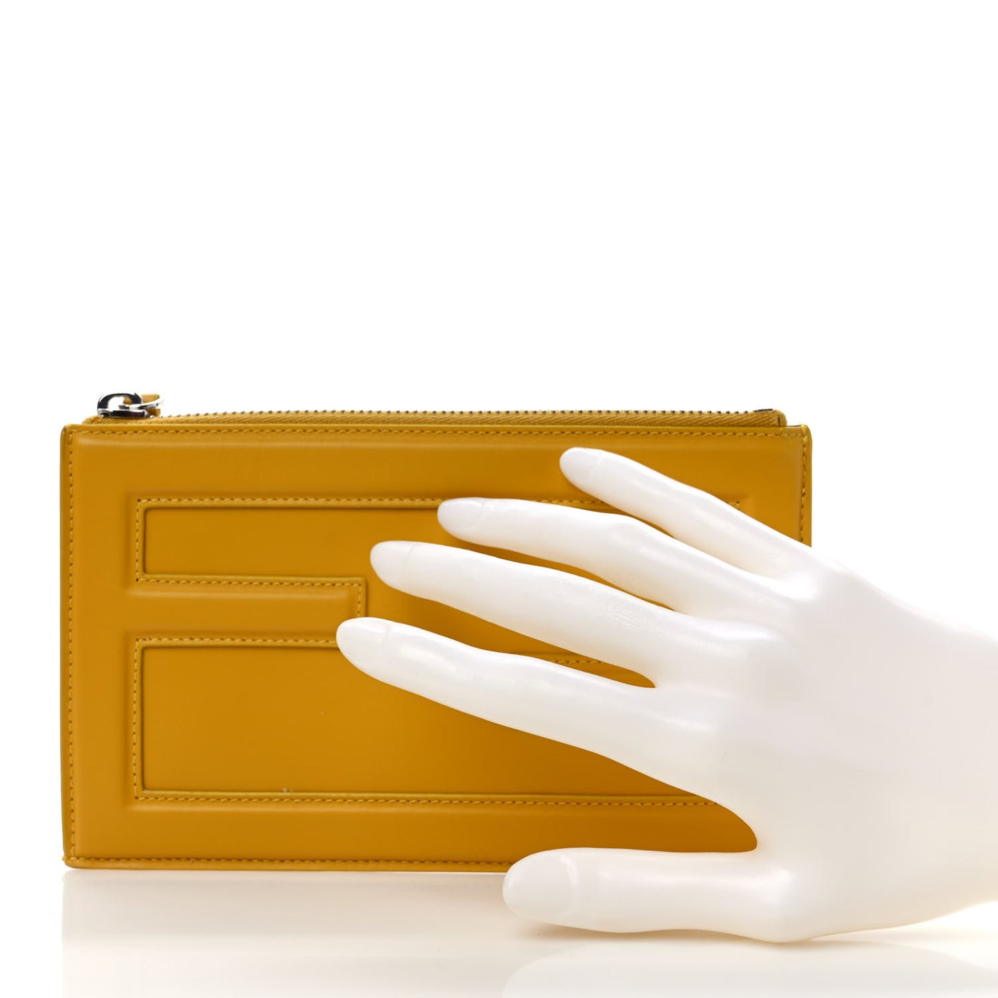 Calfskin Baguette Flat Pouch Sunflower