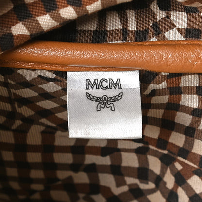 MCM Visetos Liz Shopper Tote Pouch Cognac 6 of 12