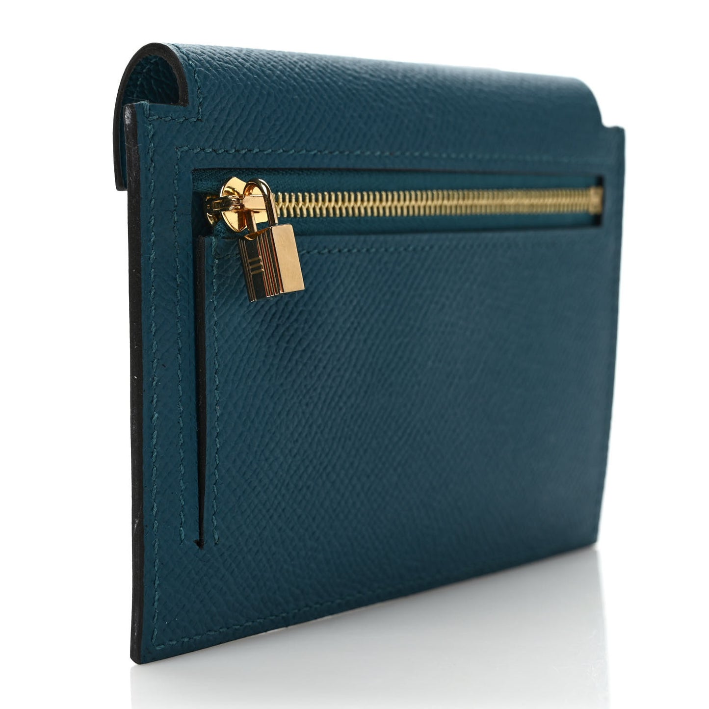 Epsom Kelly Pocket Compact Wallet Vert Bosphore