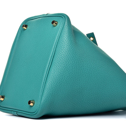 Hermes Taurillon Clemence Picotin Lock 18 PM Bleu Paon 8 of 8