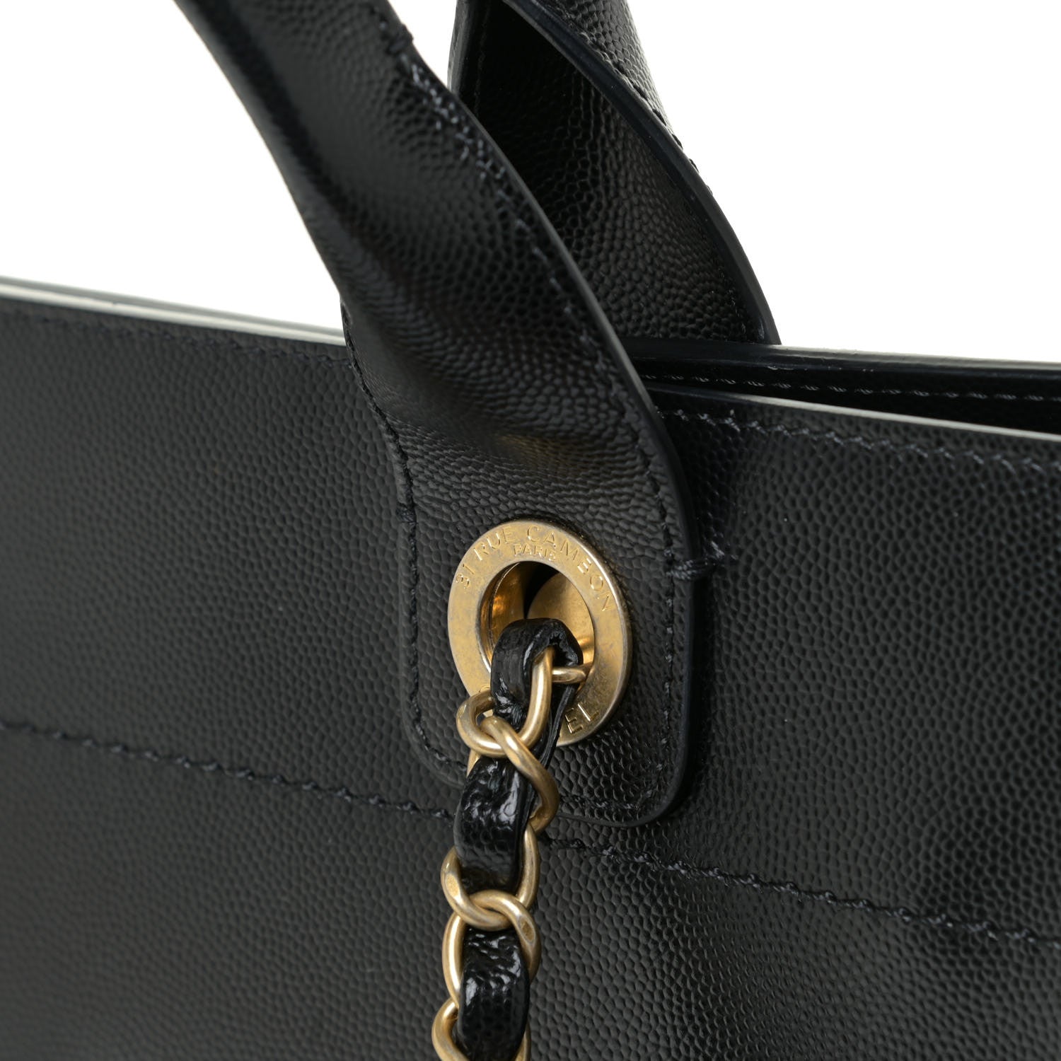 Chanel Caviar Small Studded Deauville Tote Black 15 of 17