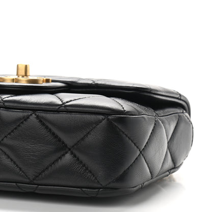Chanel Lambskin Enamel Quilted Mini Pending CC Square Flap Black 9 of 9