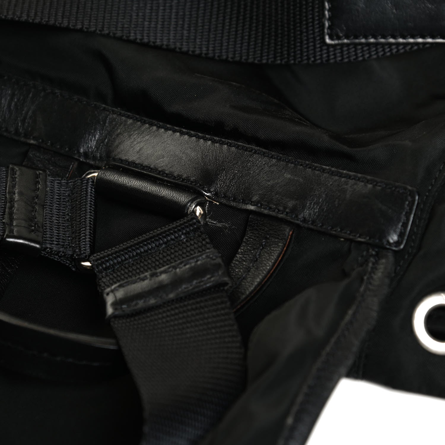 Prada Tessuto Nylon Vitello Backpack Black 13 of 16
