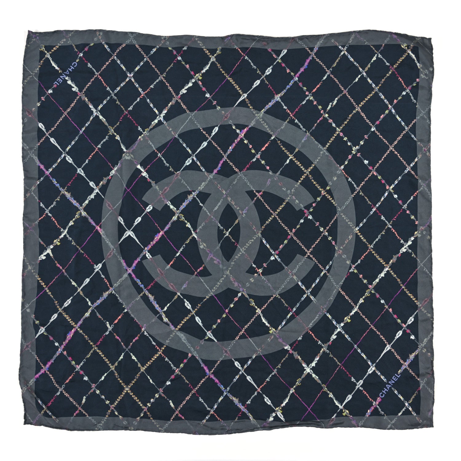 Chanel Silk CC Logo Square Scarf Multicolor 1 of 3