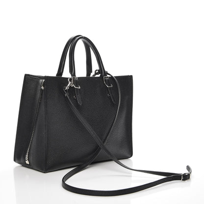 Balenciaga Grained Calfskin Plate Hardware Papier A6 Zip Around Tote Black 4 of 7