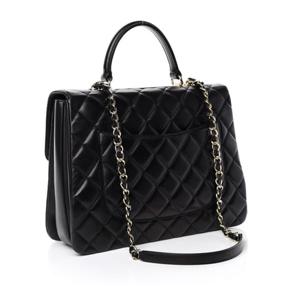 Chanel Lambskin Quilted Large Trendy CC Dual Handle Flap Bag Black 4 of 15