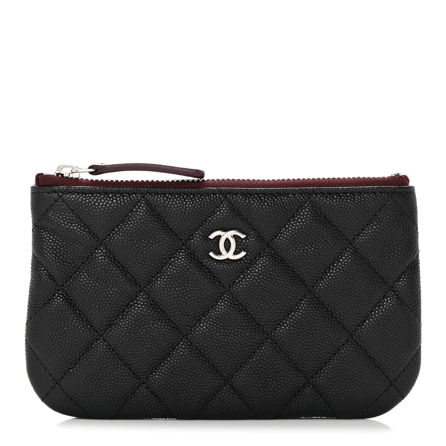 Caviar Quilted Small Cosmetic Case Black