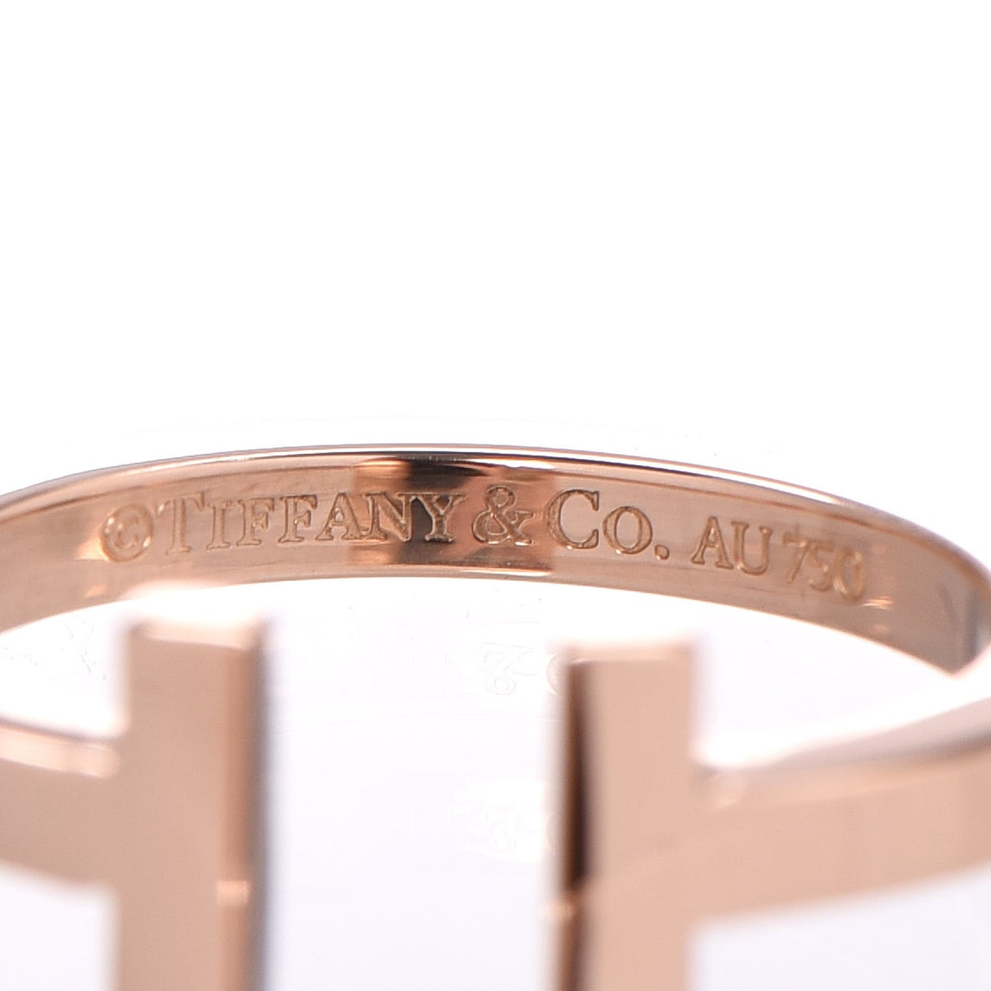 18K Rose Gold T Square Ring 56 7.5
