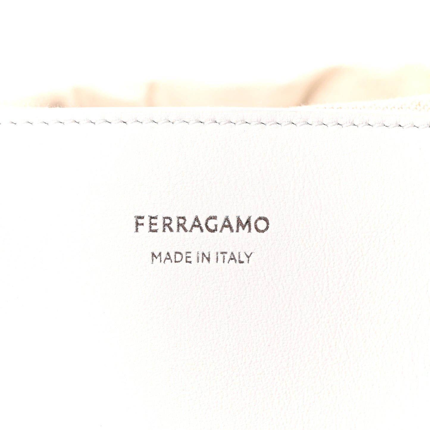 Calfskin Perforated Medium Gancini Tote Bag Optic White