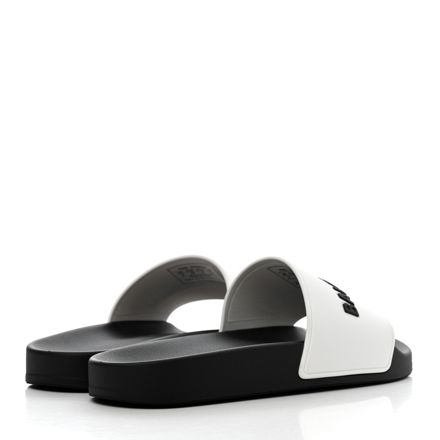 Balenciaga Rubber Womens Logo Pool Slide Sandals 39 Black White 4 of 6
