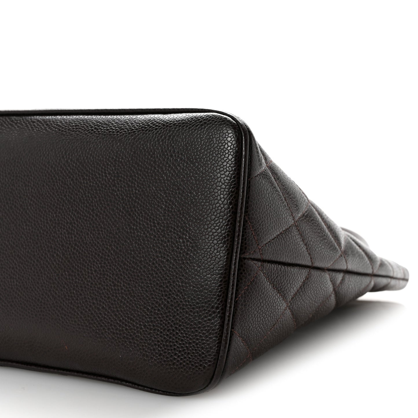 Caviar Quilted Medallion Tote Dark Brown