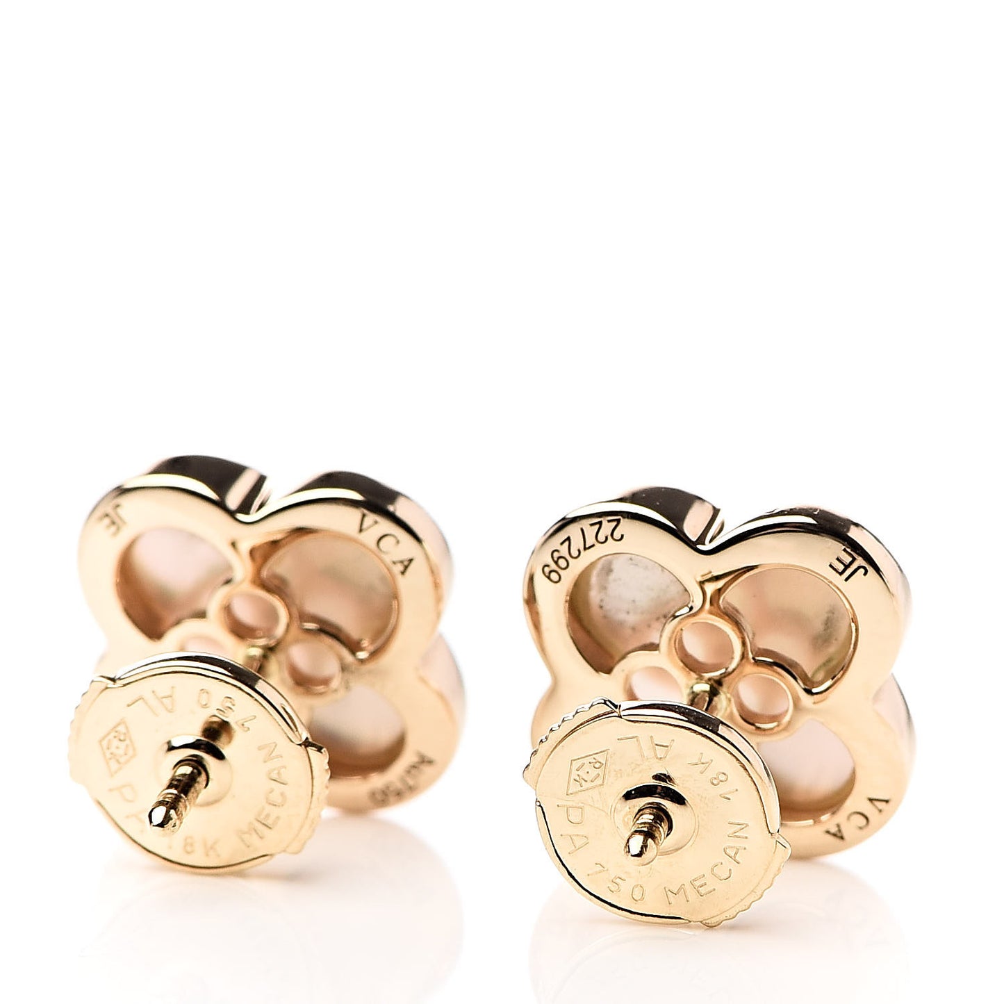 18K Yellow Gold Mother of Pearl Pure Alhambra Earrings