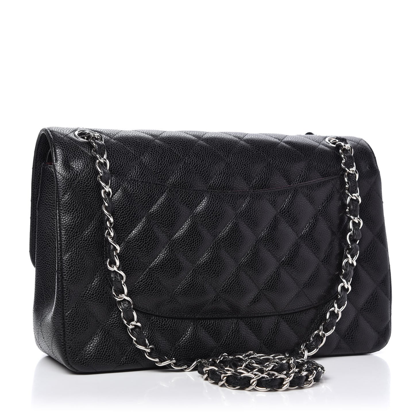 Caviar Quilted Jumbo Double Flap Black