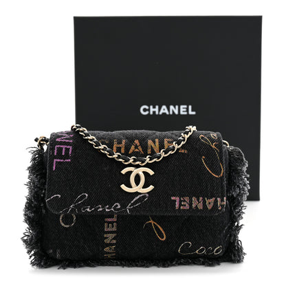 Chanel Denim Quilted Denim Mood Belt Bag Black Multicolor 11 of 11