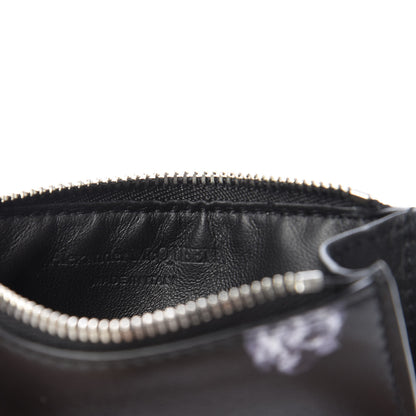 Alexander McQueen Calfskin Skull Rose 5 Fragments Zip Pouch Card Holder Black 7 of 7