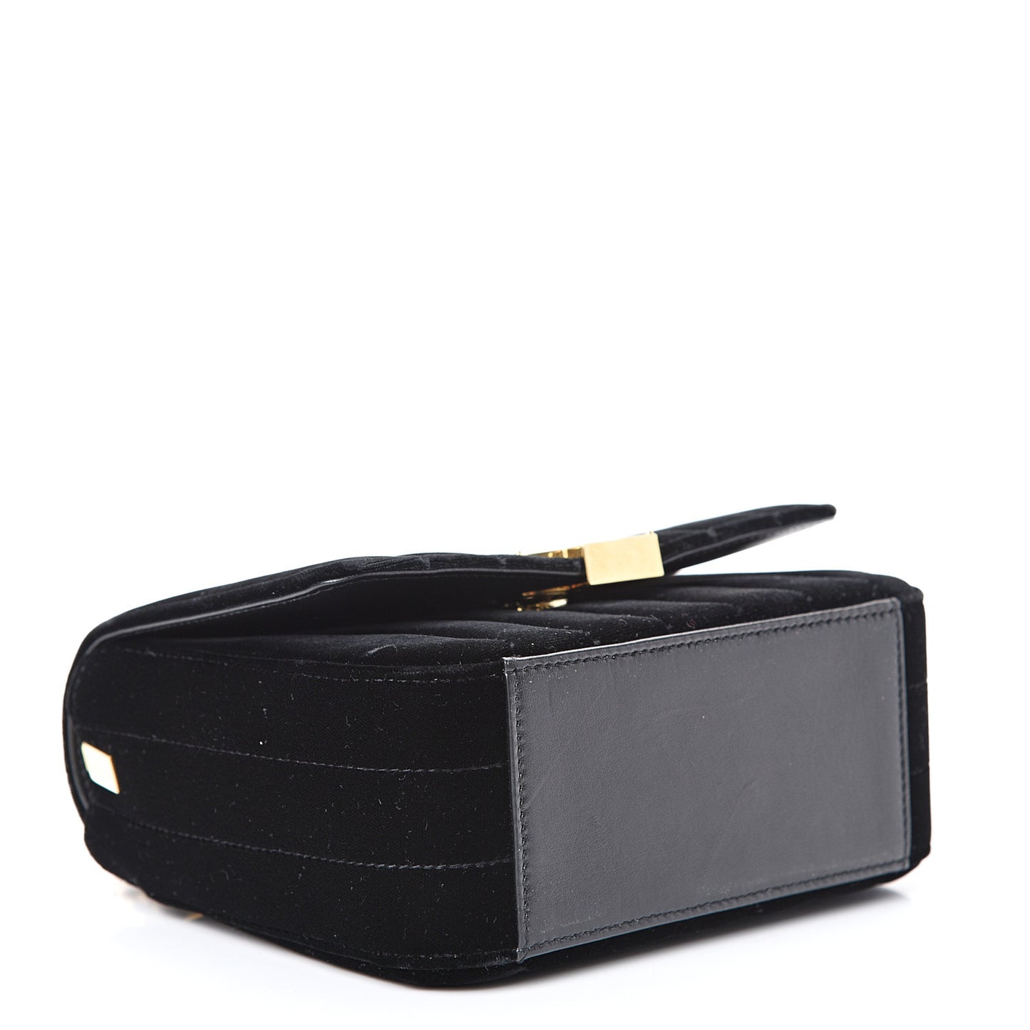 Velvet Matelasse Small Vicky Chain Bag Black