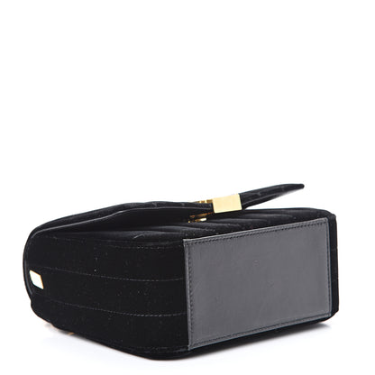 Saint Laurent Velvet Matelasse Small Vicky Chain Bag Black 3 of 11