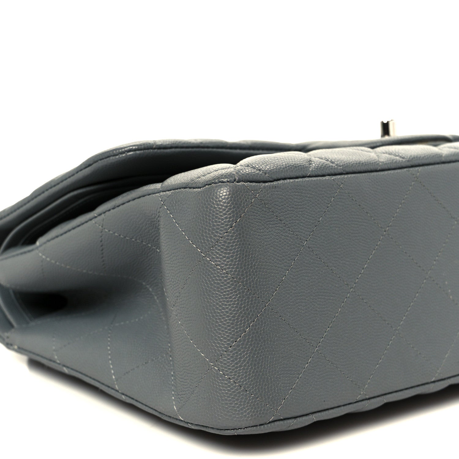 Chanel Caviar Quilted Jumbo Double Flap Grey 10 of 11