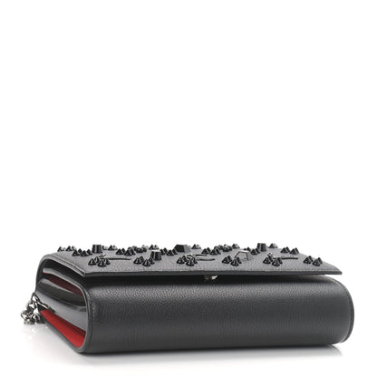 Christian Louboutin Calfskin Spikes Loubinthesky Paloma Clutch Black 4 of 9