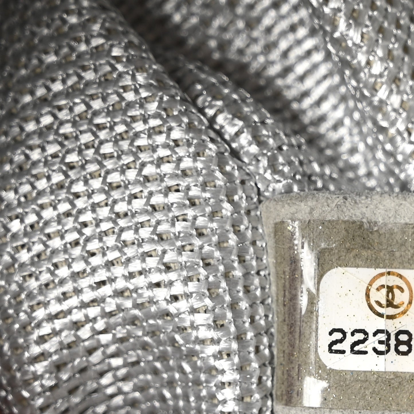 Metallic Calfskin Quilted XXL Travel Flap Bag Silver