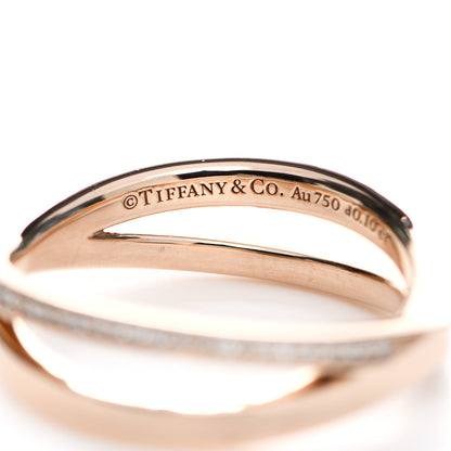 Tiffany 18K Rose Gold Diamond Atlas X Narrow Ring 57 8 4 of 5