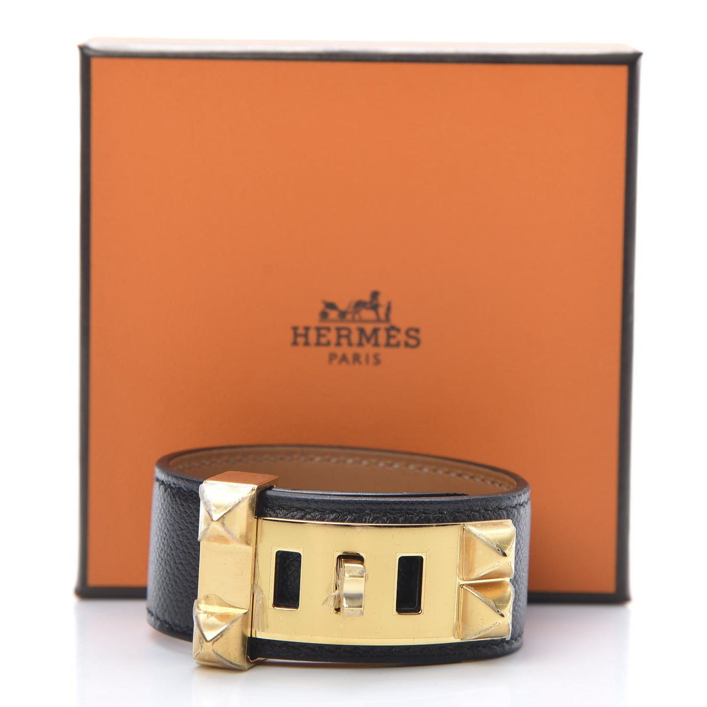 Madame Calfskin Collier de Chien 24 Bracelet T1 Black