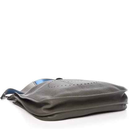 Hermes Taurillon Clemence Amazone Evelyne III TGM Vert De Gris 4 of 10