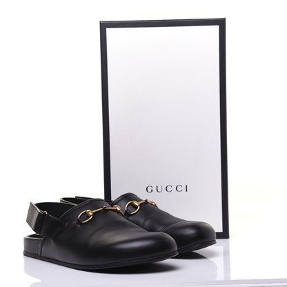 Gucci Calfskin Mens Horsebit River Slingback Slippers 10 Black 12 of 12
