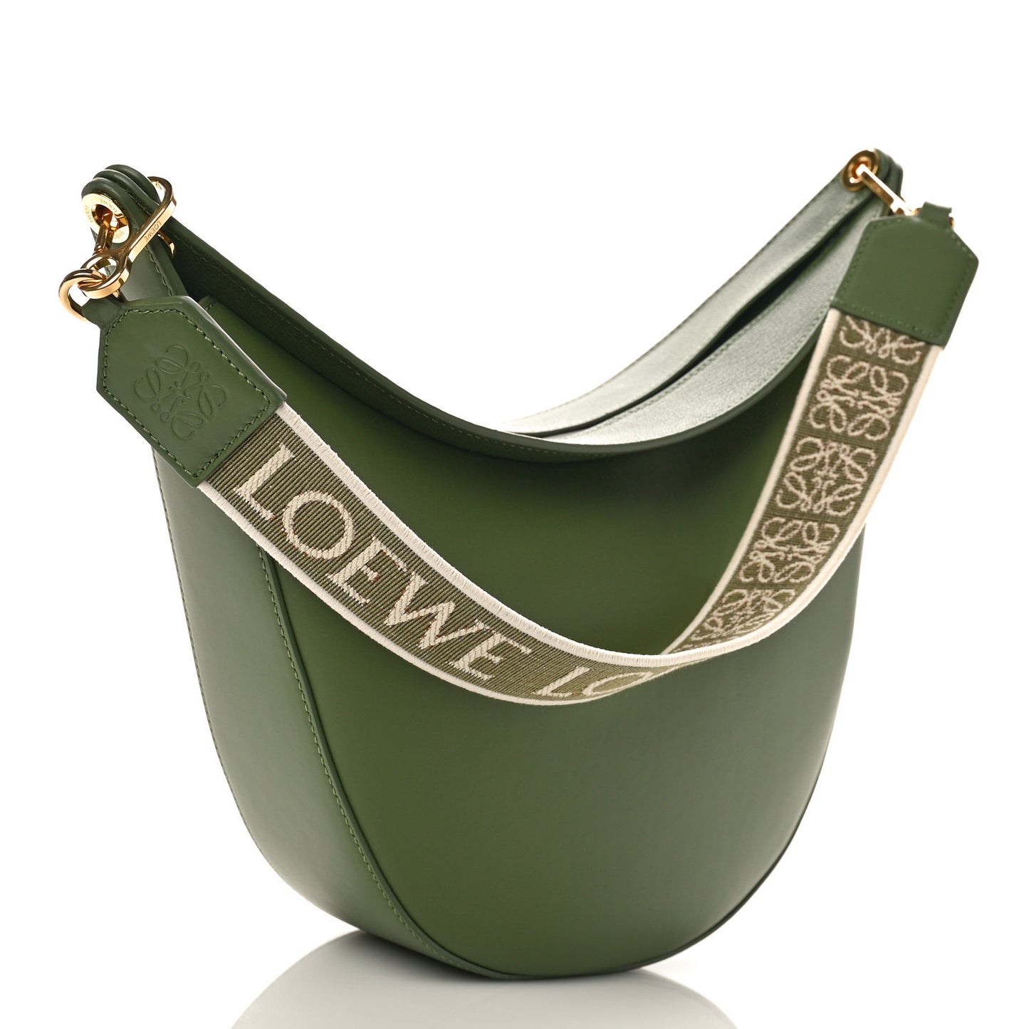Satin Calfskin Jacquard Medium Luna Bag Avocado Green