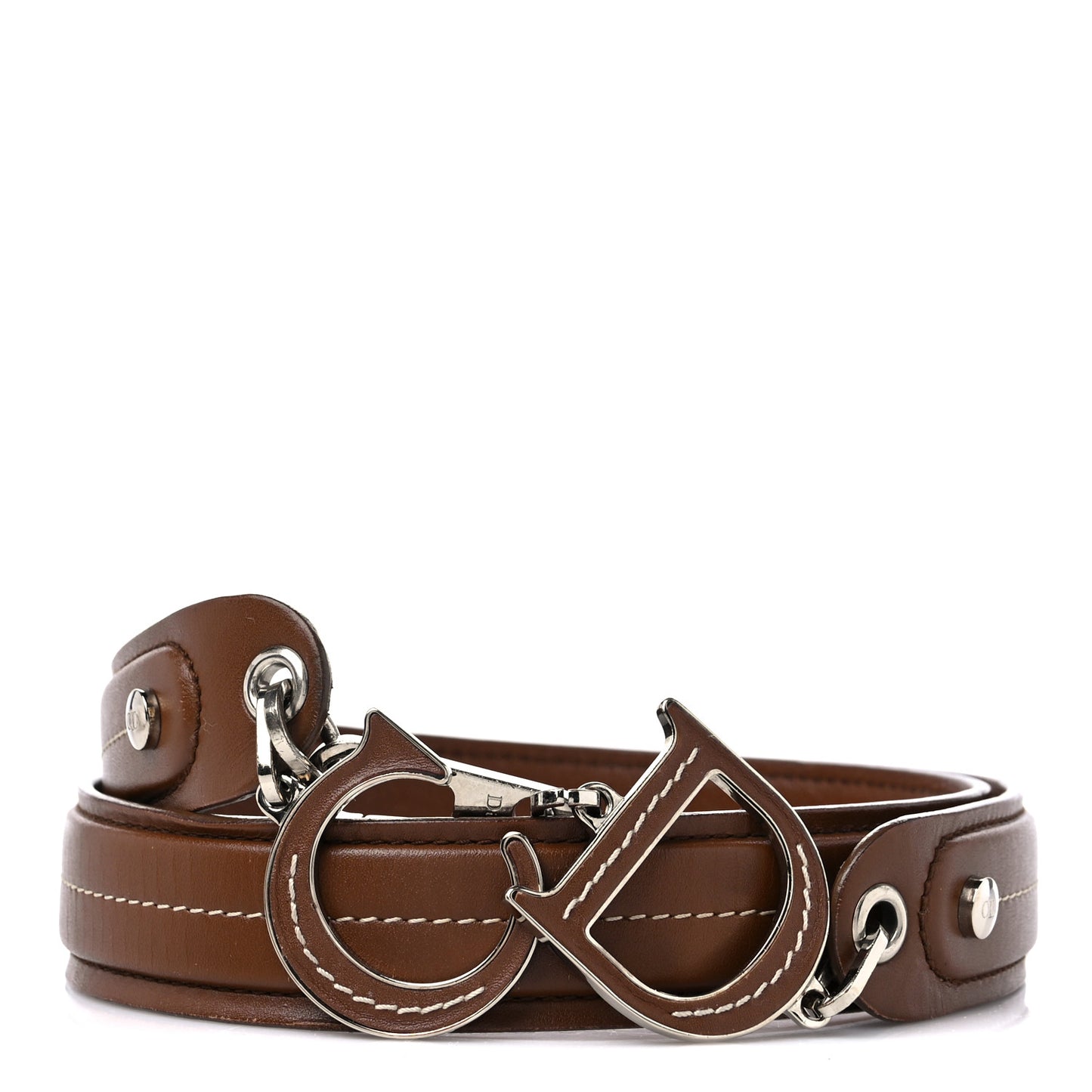 Calfskin Stitched CD Belt 95 38 Brown
