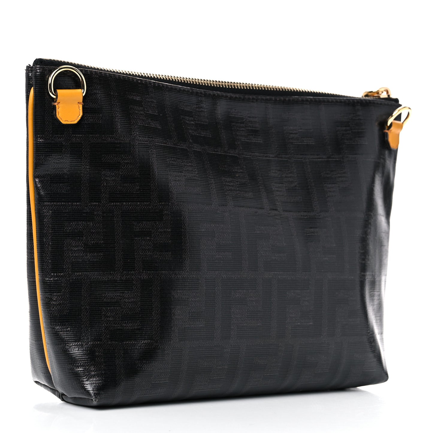 X FILA Glazed Fabric Vitello Century FF 1974 Mania Pouch Mogano Panna White Black