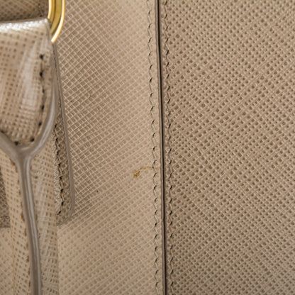 Prada Saffiano Lux Colorblock Medium Galleria Double Zip Tote Cammeo Argilla 9 of 9