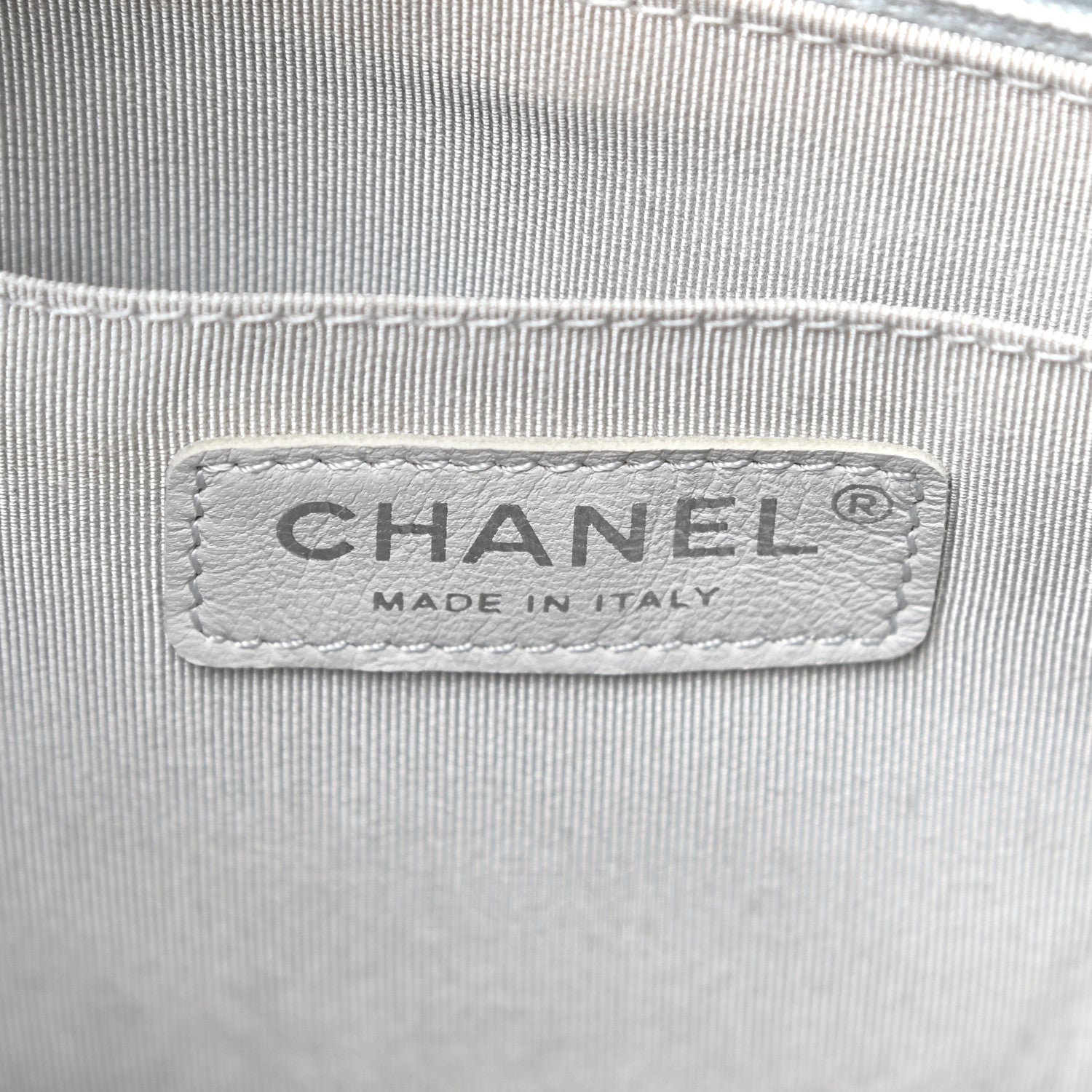 Chanel Iridescent Calfskin Chevron Quilted Small Urban Spirit Backpack Silver 6 of 13