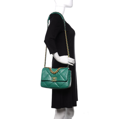 Chanel Lambskin Quilted Medium 19 Flap Green 2 of 11