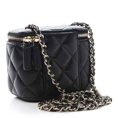 Chanel Lambskin Quilted Mini Vanity Case With Chain Black 2 of 9