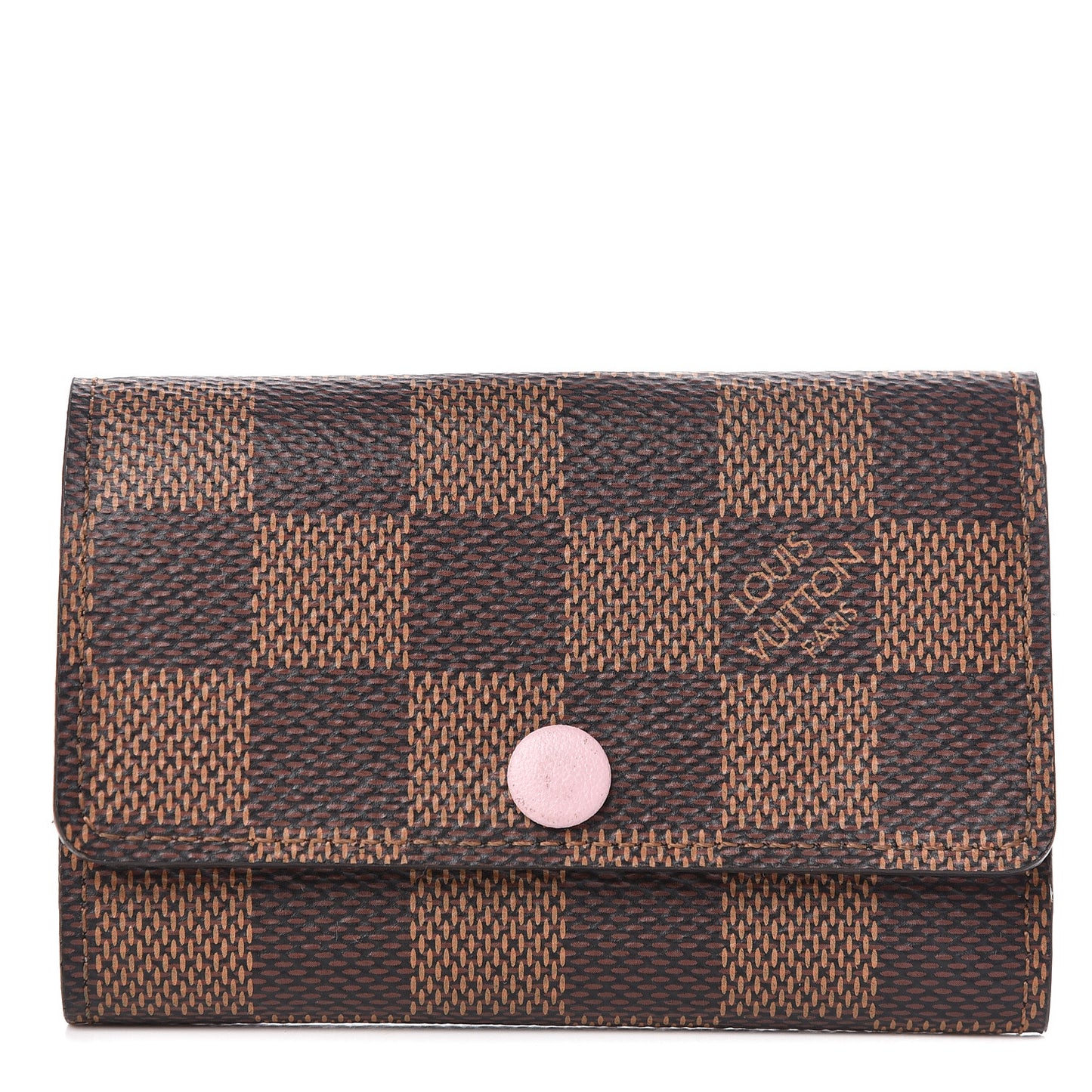 Damier Ebene Multicles 6 Key Holder Rose Ballerine