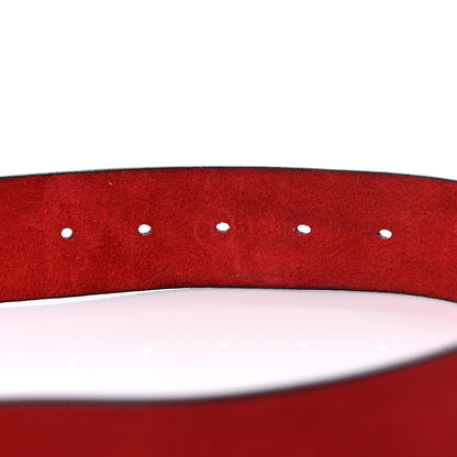 Gucci Nubuck Interlocking G Belt 105 42 Red 5 of 7