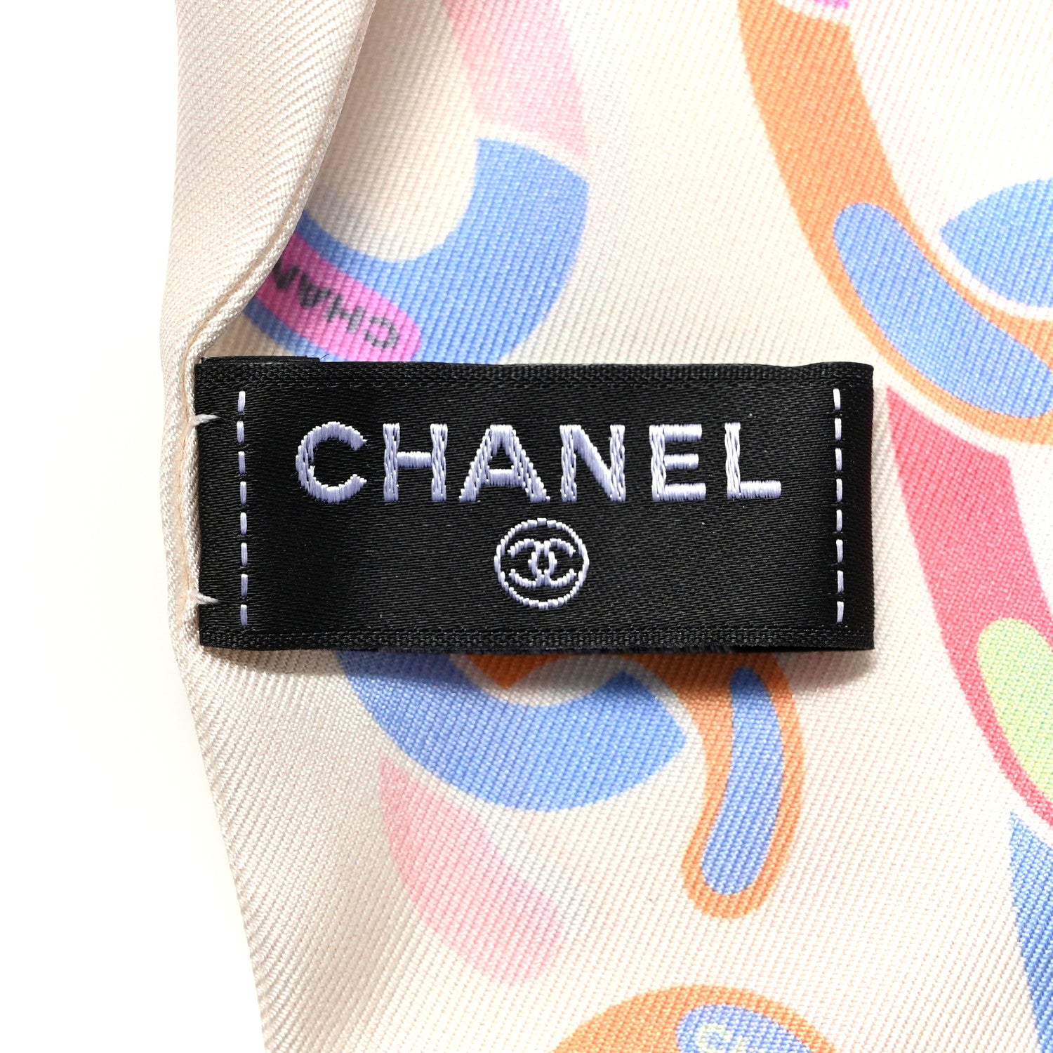 Chanel Silk CC Twilly Hair Tie White Multicolor 3 of 4
