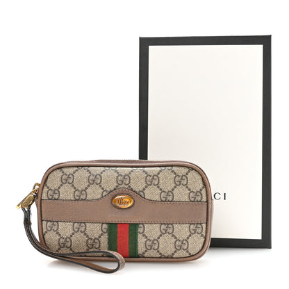 Gucci GG Supreme Monogram Ophidia Phone Case Wristlet Brown 9 of 9