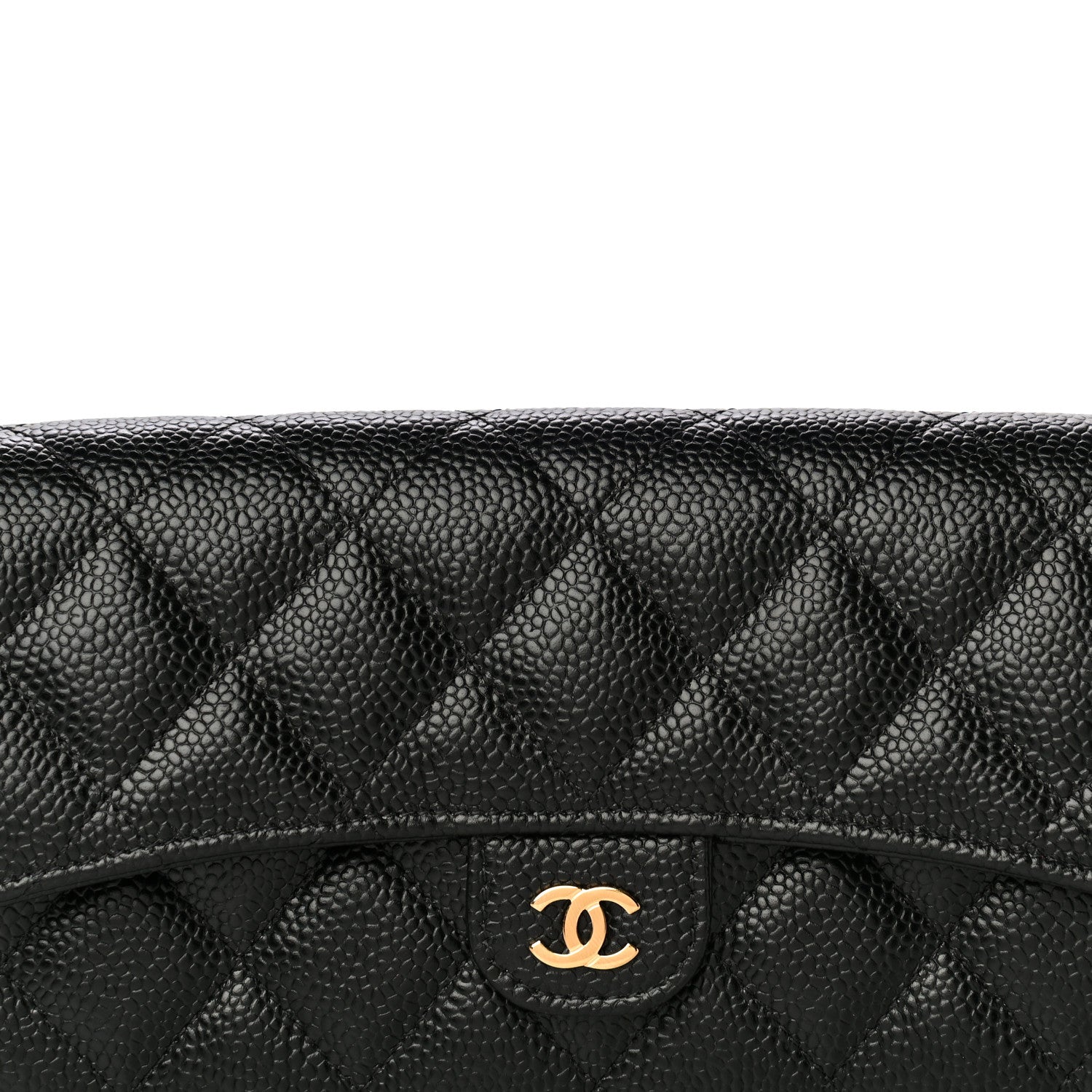 Chanel Caviar Quilted Large Gusset Flap Wallet Black 8 of 12
